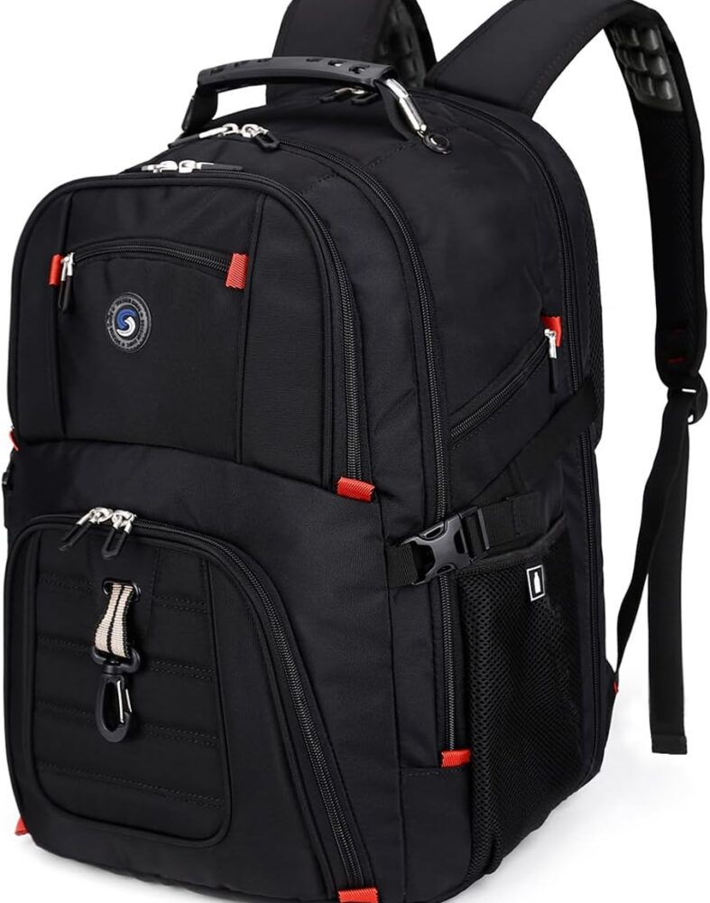SHRRADOO Extra Large Travel Laptop Backpack for Men, Work College Backpacks | Fit 17 Inch Laptops, with Combination Lock, Carry On Flight Approved, Men Women Business Backpack,Bookbag School Backpack